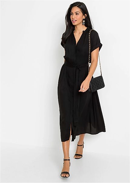 bonprix Hemdblusenkleid für stilvollen Auftritt, aus Viskose, ausgestellte günstig online kaufen