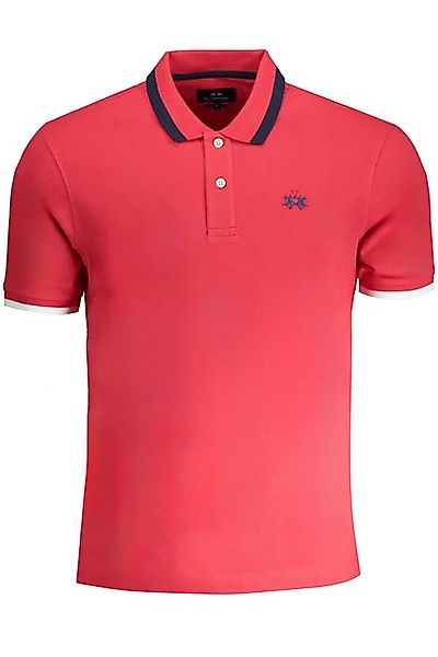 La Martina Poloshirt Herren Polo-Shirt Rot - Kurzarm, Slim Fit, Kontrast günstig online kaufen