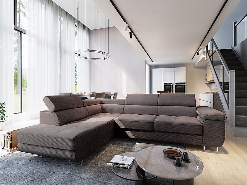 Masseno Ecksofa APIRO mit Schlaffunktion L-Form, Sofa mit Bettkasten günstig online kaufen
