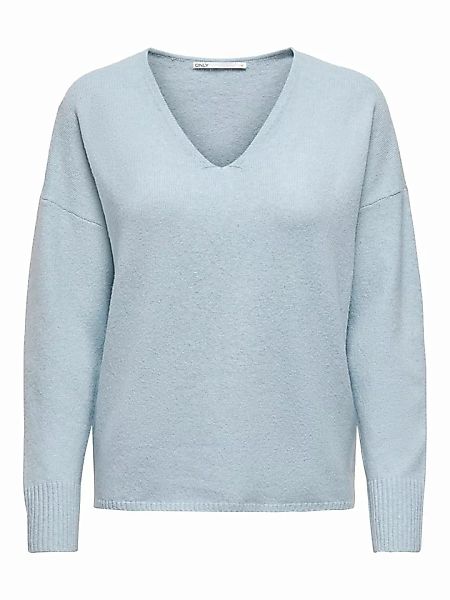 Only Rica Life Pullover XL Blue Fog / Detail W Melange günstig online kaufen