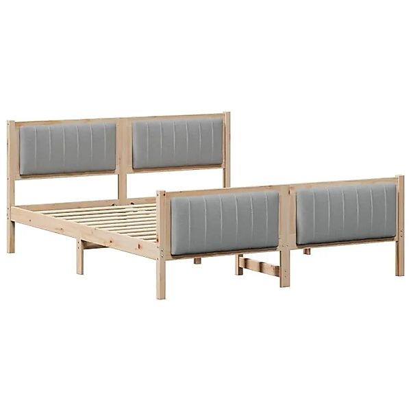 vidaXL Bettgestell Braun und Hellgrau 150 x 200 cm Massivholz Kiefer 339431 günstig online kaufen