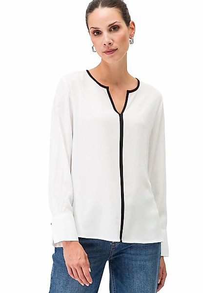 Zero Druckbluse "zero Viskosebluse mit Kontrastpaspel" günstig online kaufen