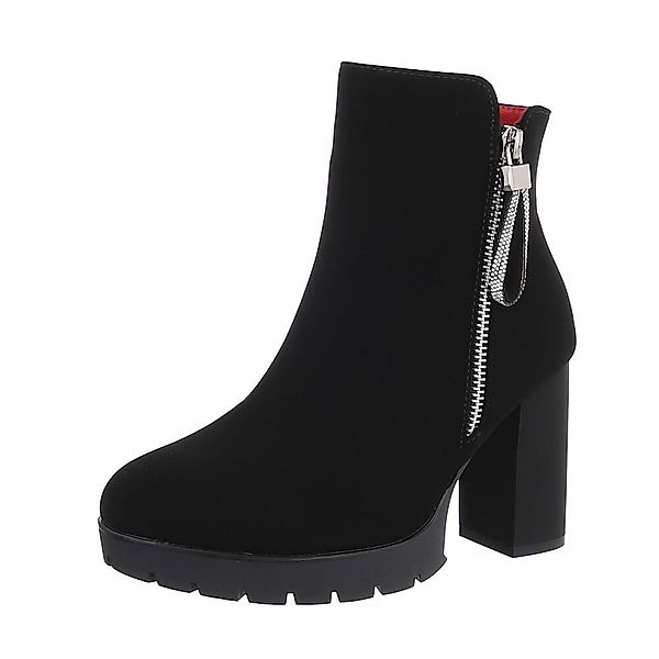 Ital-Design Damen Freizeit High-Heel-Stiefelette (87108553) Blockabsatz günstig online kaufen