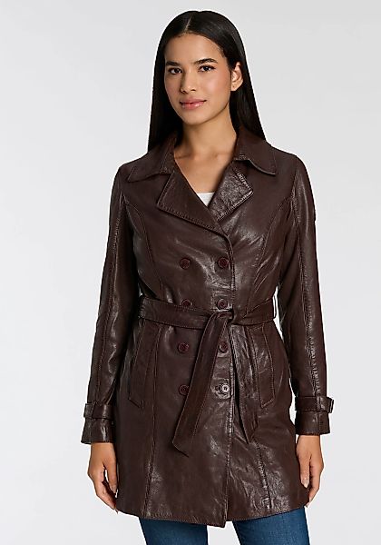 Mauritius Ledermantel "GWTaresa", 2 Stk. Leder-Trenchcoat mit Bindegürtel günstig online kaufen