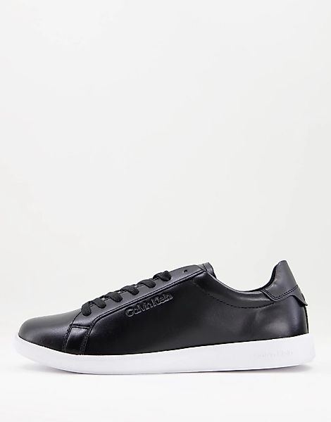 Calvin Klein – Niedrige Sneaker aus Leder in Schwarz günstig online kaufen