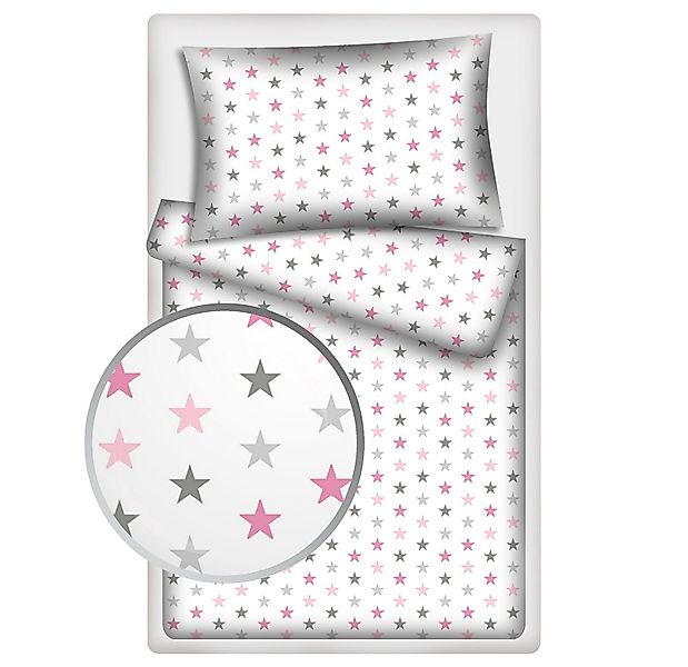 KiGATEX Kinderbettwäsche Stars 100% Baumwolle 40x60/100x135 günstig online kaufen
