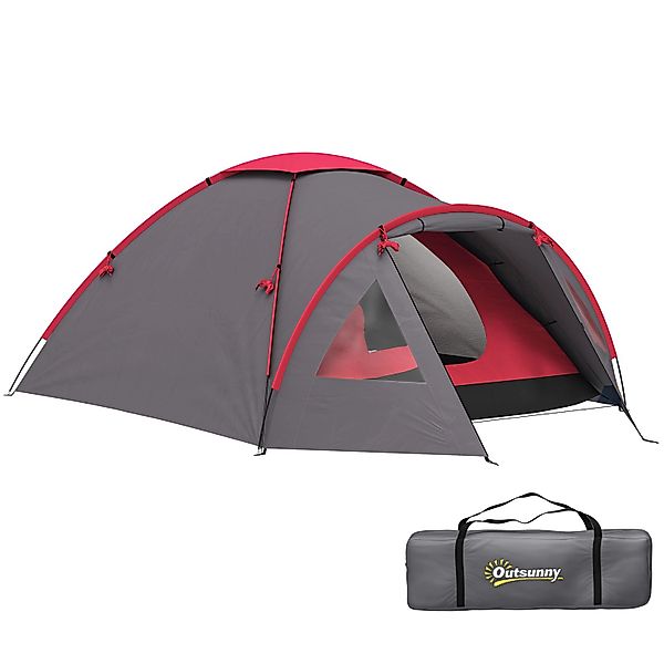 Outsunny Campingzelt Polyester Fiberglas Grau 3,15L x 2,15B x 1,3H m günstig online kaufen
