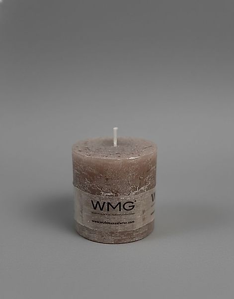 Stumpenkerze Rustikal Höhe 6 cm, Durchmesser 6 cm Coffee milk günstig online kaufen