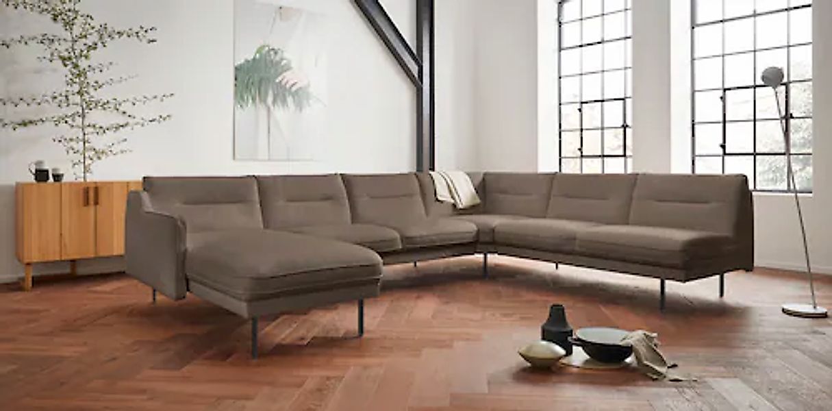 Home affaire Wohnlandschaft »Nordfyn U-Form« edles Design in 3 Bezugsqualit günstig online kaufen