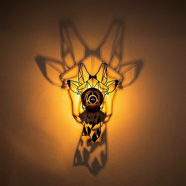 Wandlampe W-029, Lasercut, Giraffendesign, schwarz günstig online kaufen