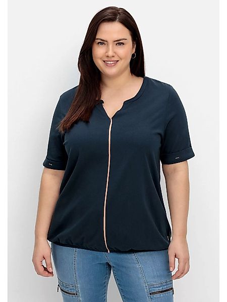 Sheego T-Shirt "Große Größen", mit Kontrastnaht und Saumgummibund günstig online kaufen