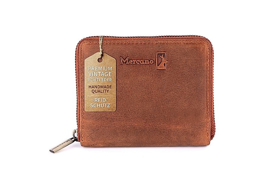 Mercano Geldbörse für Damen mit Reißverschluss aus Echtleder (inkl. Geschen günstig online kaufen
