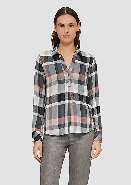 s.Oliver Langarmbluse Karierte Bluse mit Hemdkragen günstig online kaufen
