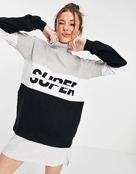 Superdry Sport – Mehrfarbiges Sweatshirt im Blockfarbendesign mit Logo günstig online kaufen