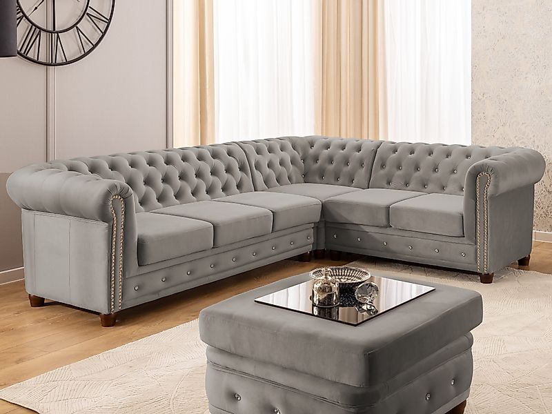 S-Style Möbel Ecksofa Chesterfield mit Schlaffunktion günstig online kaufen