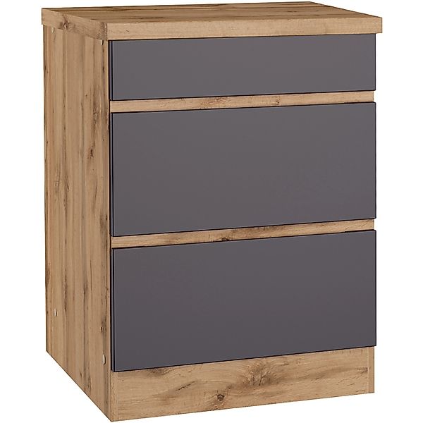 Held Möbel Küchen-KochfeldKüchen-Umbauschrank Turin 60 cm Graphit/Wotaneich günstig online kaufen