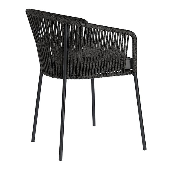 Natur24 4er Set Stühle Yanet schwarz 56x79x55cm Sessel Veranda günstig online kaufen