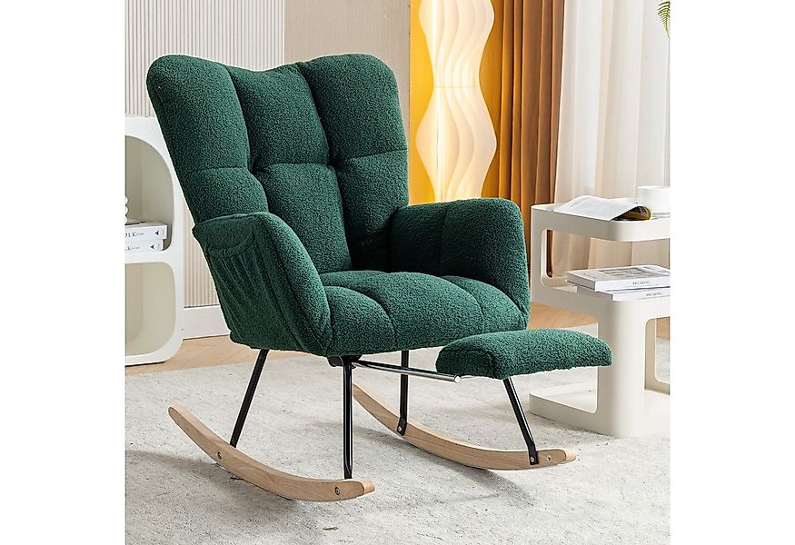 BlingBin Schaukelstuhl Teddy-Samt-Schaukelstuhl Liegestuhl für Wohnzimmer/S günstig online kaufen
