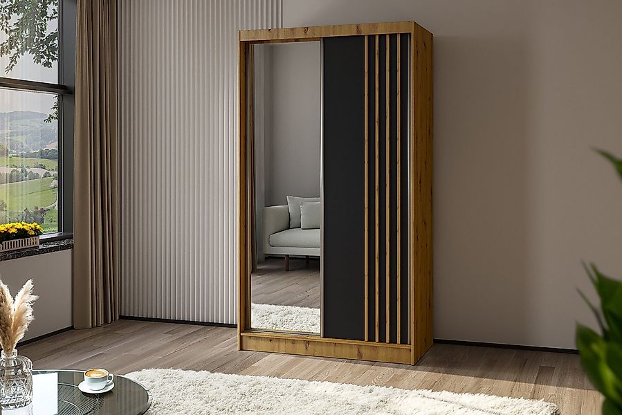 ALTDECOR Schiebetürenschrank NALLA (Kleiderschrank Garderobenschrank mit vi günstig online kaufen