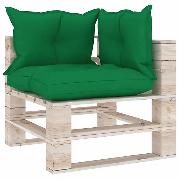 Garten-paletten-ecksofa Mit Kissen Kiefernholz günstig online kaufen