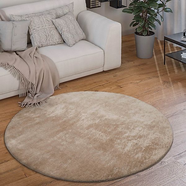 Paco Home Teppich "Cadiz 630" rund 14 mm Höhe Kurzflor, Uni-Farben, besonde günstig online kaufen