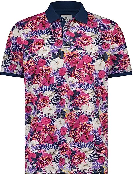 State Of Art Pique Poloshirt Blumen Rosa - Größe M günstig online kaufen