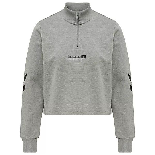 Hummel Legacy Nikka Cropped Halber Reißverschluss Pullover M Grey Melange günstig online kaufen