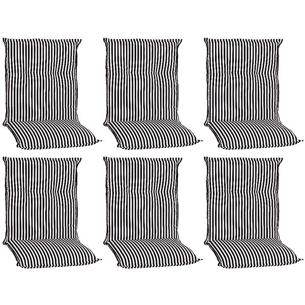 Beo Sitzauflage Niedriglehner Tupelo 6er Set Schwarz-Weiß günstig online kaufen