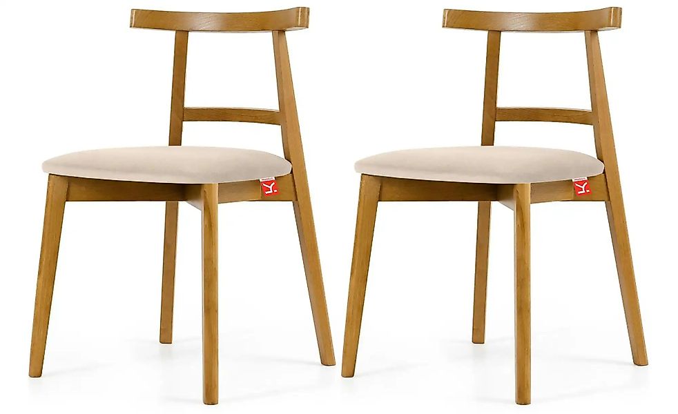 KONSIMO Holzstuhl 2er-Set   ¦ creme ¦ Maße (cm): B: 47 H: 76 Stühle > Polst günstig online kaufen