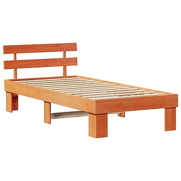 vidaXL Bett Bettrahmen mit Kopfteil Wachsbraun günstig online kaufen