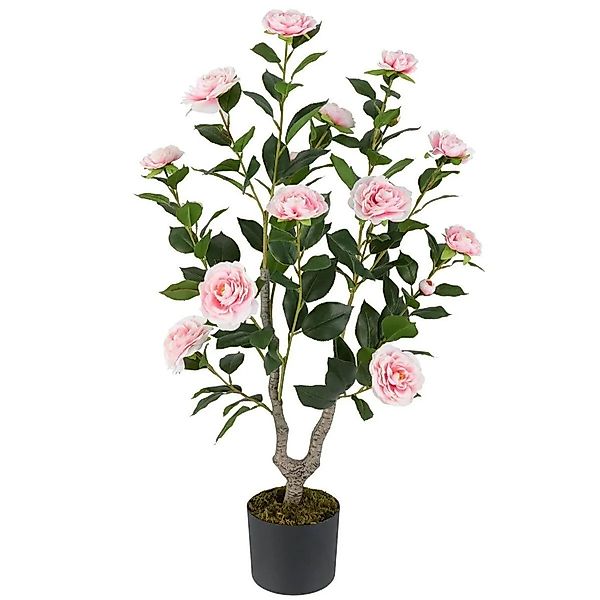 Costway Kunstbaum mit 16 Blüten und 116 Blättern Rosa 90 cm günstig online kaufen
