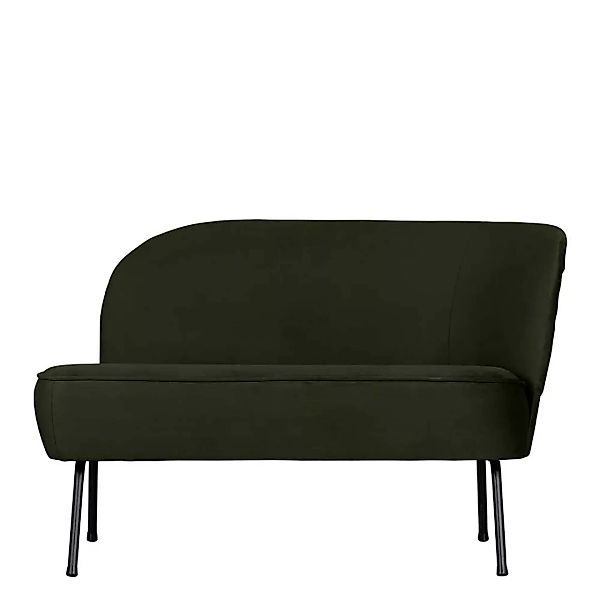 Zweier Sofa Samt Retro in Dunkelgrün 110 cm breit - 65 cm tief günstig online kaufen