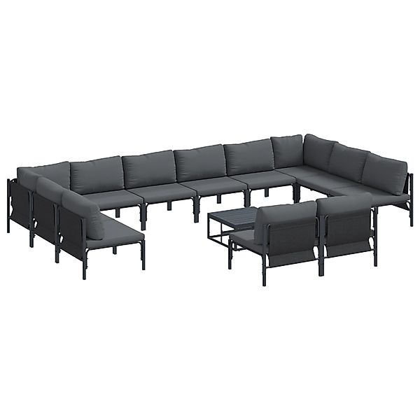 vidaXL Garten-Sofa-Set 13-Tlg Anthrazit Stahl 3379021 günstig online kaufen