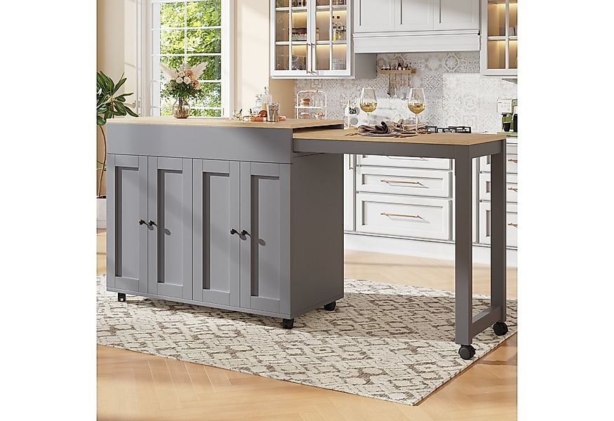 Flieks Küchenwagen mit ausziehbarer Bartisch und Arbeitstisch, (2 St), Serv günstig online kaufen