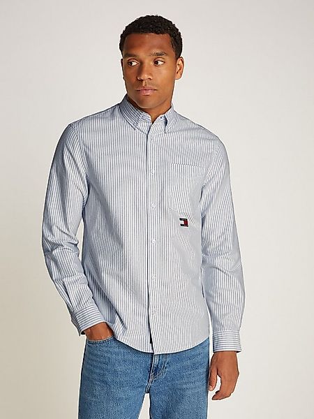 Tommy Jeans Langarmhemd TJM STRIPE OXFORD SHIRT EXT mit Logostickerei günstig online kaufen