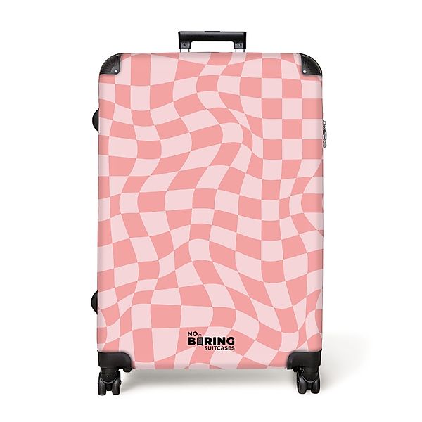 NoBoringSuitcases.com© Hartschalen-Trolley Gewelltes rosa Karomuster 77 günstig online kaufen