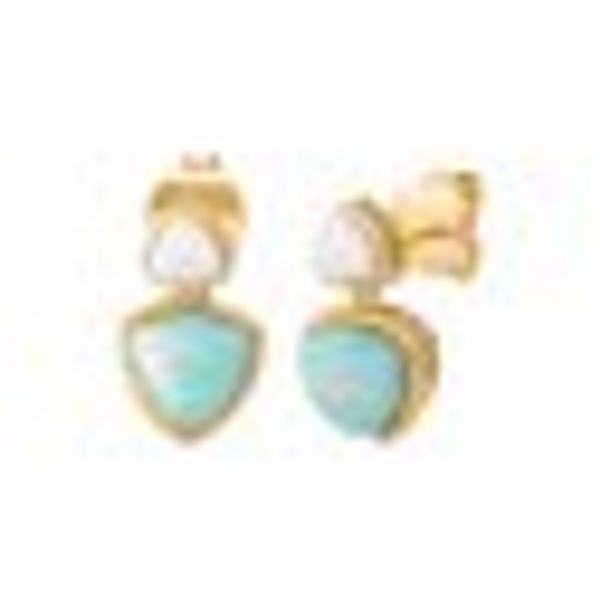 Ohrstecker 925 Silber vergoldet Dreiecke Amazonit & weißer Achat günstig online kaufen