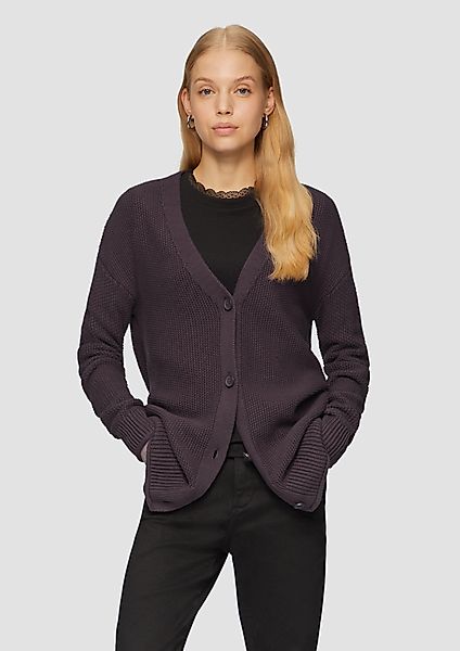 QS Funktionsjacke Lange Strickjacke mit Strukturmuster günstig online kaufen