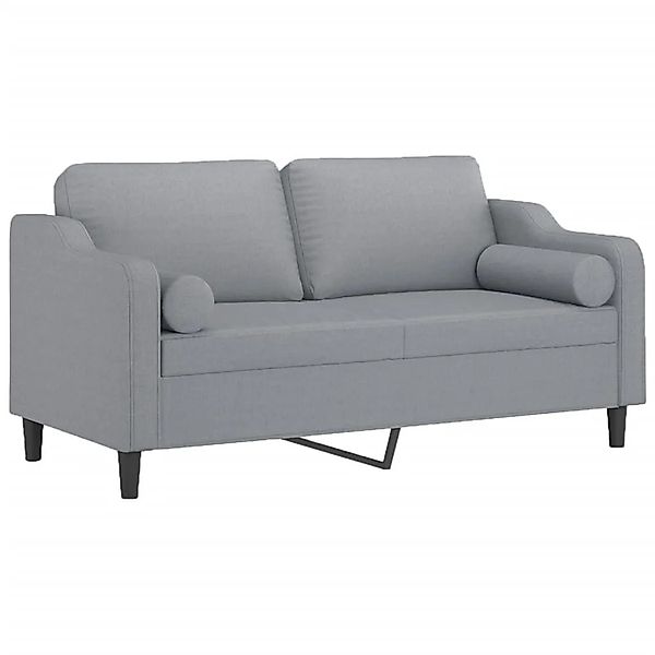 vidaXL 2-Sitzer-Sofa mit Zierkissen Hellgrau 140 cm Stoff 3200845 günstig online kaufen