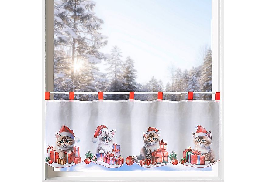 heimtexland Scheibengardine Weihnachten Deko Gardine Bistro Weihnachtsgardi günstig online kaufen