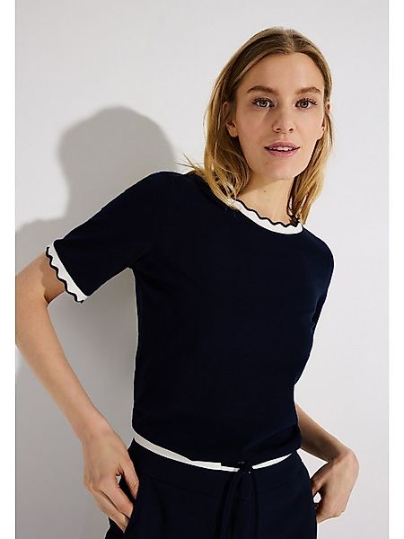 MORE&MORE Kurzarmshirt feminines Kurzarmshirt, Kontrastkante günstig online kaufen