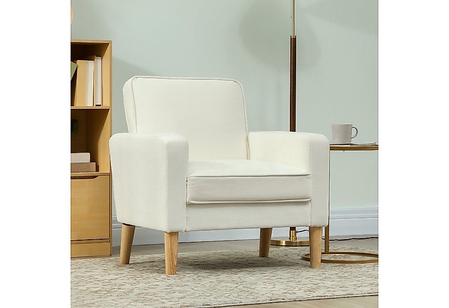 HOMCOM Sessel Moderner Akzentstuhl aus Stoff (gepolsterter Ohrensessel mit günstig online kaufen