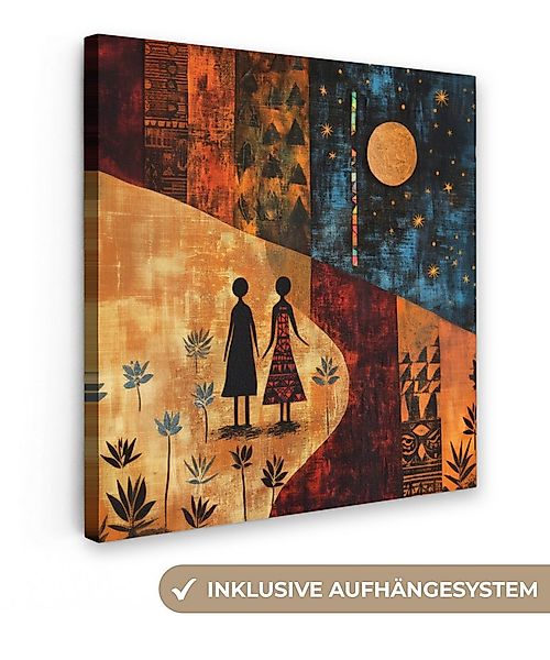 OneMillionCanvasses® Leinwandbild Scherenschnitte - Abstrakt - Sonne - Mond günstig online kaufen