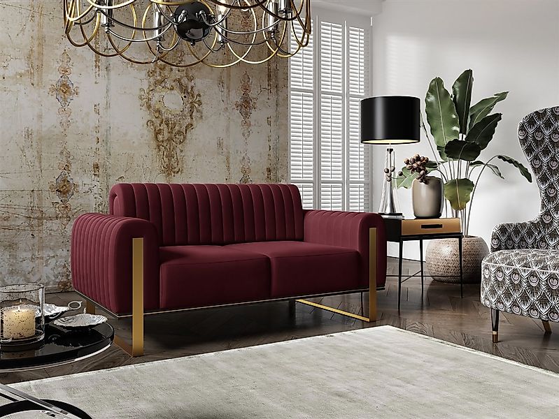 Fun Möbel 2-Sitzer Sofa Designersofa FUN MADINA in Stoff Elisa Velvet, auch günstig online kaufen