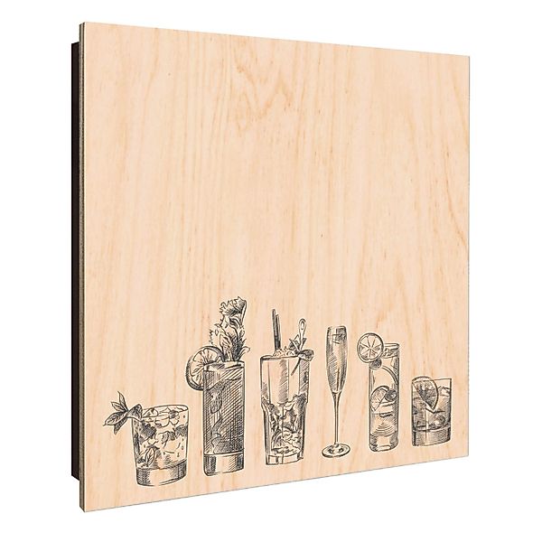 Banjado Großer Schlüsselkasten Holz 30x30cm Schwarz Scharnier Links 50 Hake günstig online kaufen