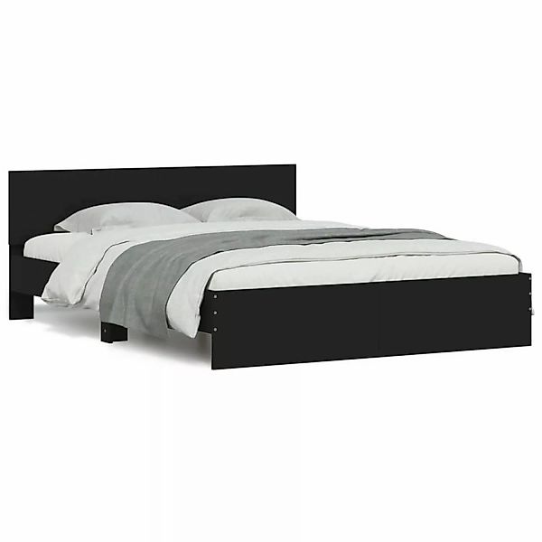 vidaXL Bettgestell mit Kopfteil Schwarz 150x200 cm1936591 günstig online kaufen