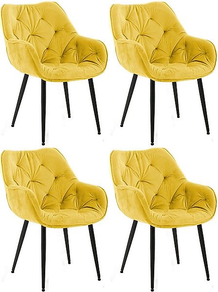 CLP Esszimmerstuhl Tanna Samt (4er Set, 4 St), Armlehnen, Metallgestell günstig online kaufen