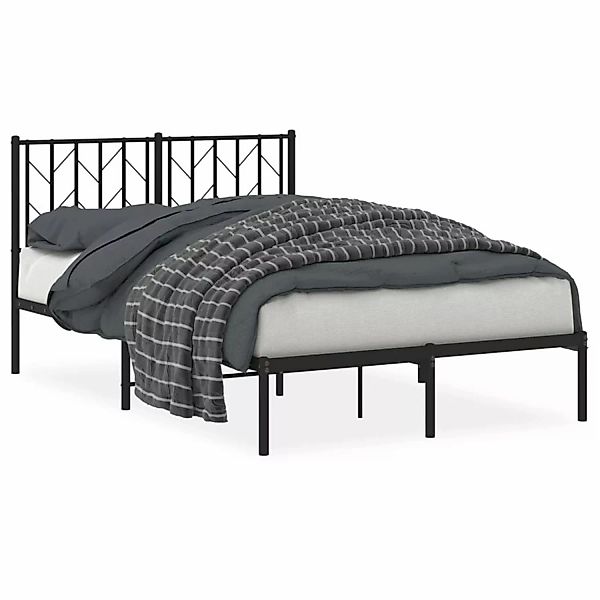 vidaXL Bettgestell mit Kopfteil Metall Schwarz 120x190 cm Modell 161931060 günstig online kaufen