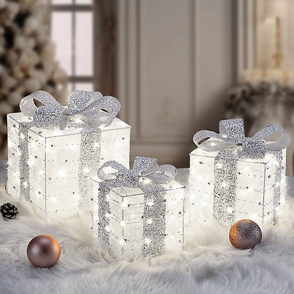 Elegear Weihnachtsfigur 3er-Set LED Geschenkbox Weihnachten günstig online kaufen