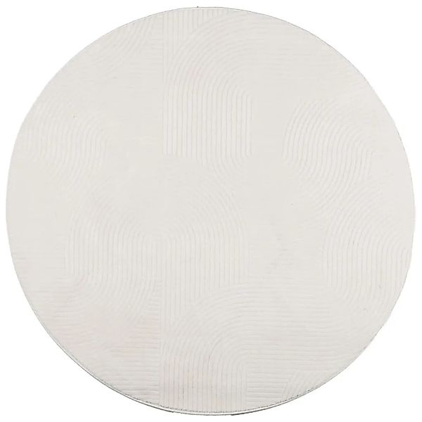 vidaXL Teppich IZA Kurzflor Skandinavischer Look Creme Ø 200 cm 375449 günstig online kaufen